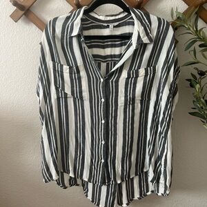 Lucky Brand Black and White Striped Shirt